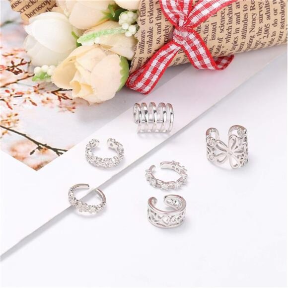 20Pcs Adjustable Ear Cuffs Earrings Set for Women Stainless Steel - Picture 5 of 7